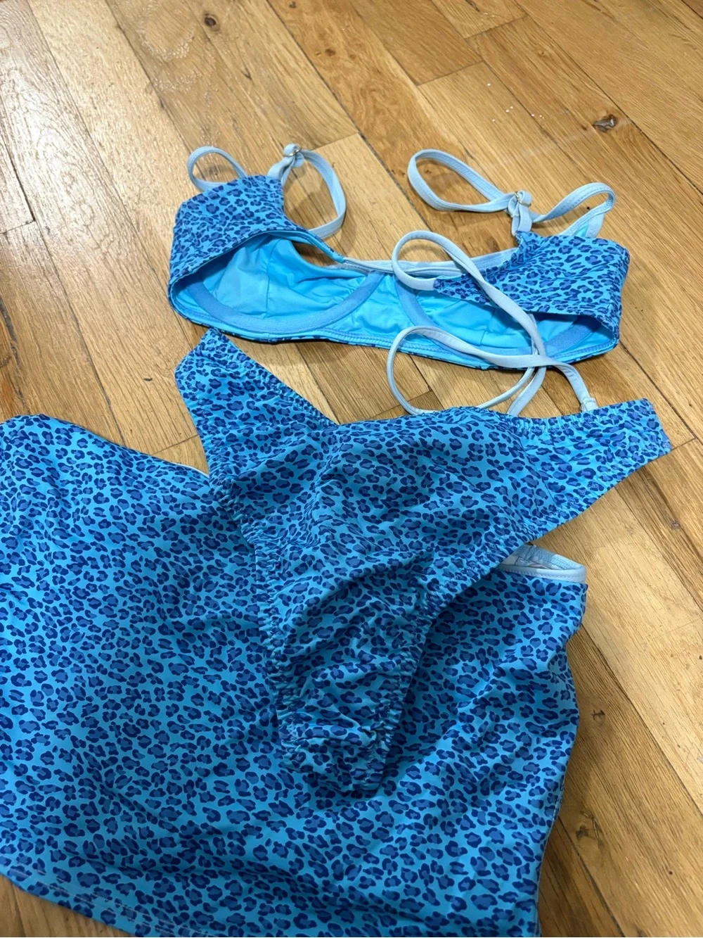 Frankie's Bikinis Blue Leopard Print Two-Piece Bikini
